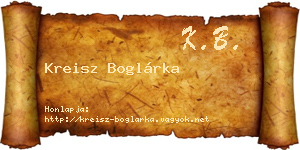 Kreisz Boglárka névjegykártya